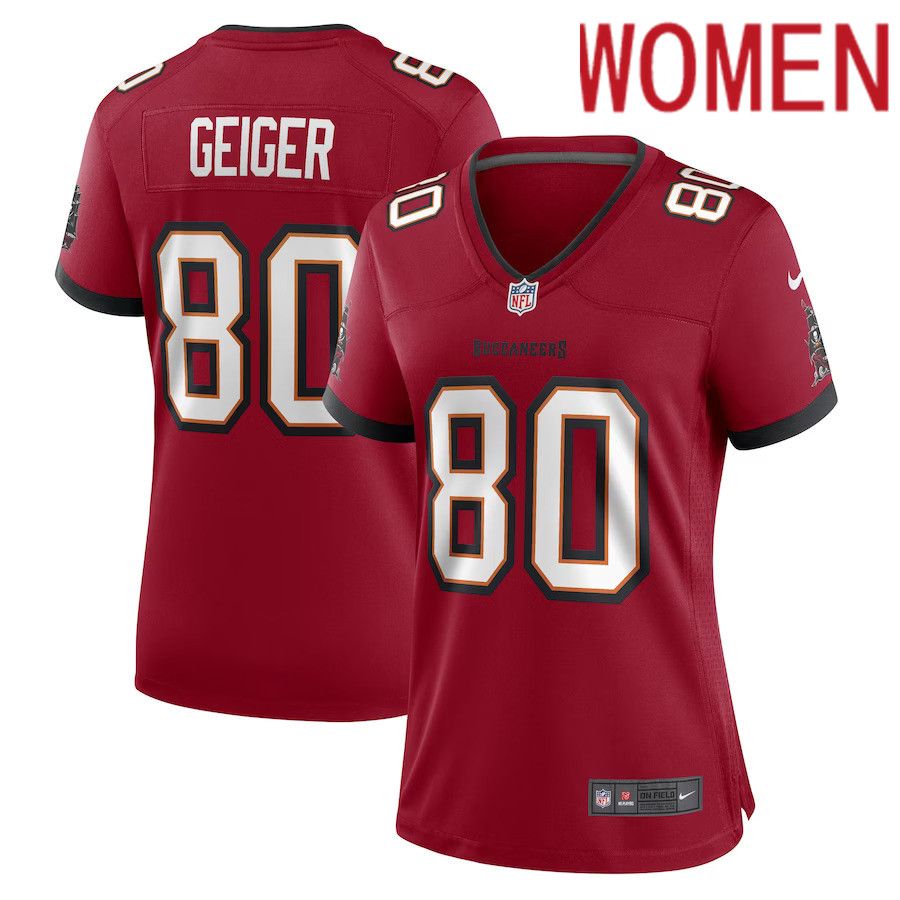 Women Tampa Bay Buccaneers #80 Kaylon Geiger Nike Red Game Player NFL Jersey->women nfl jersey->Women Jersey